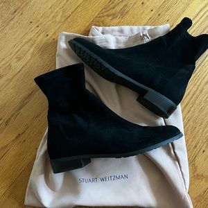 Stuart Weitzman Lilene black suede ankle boot